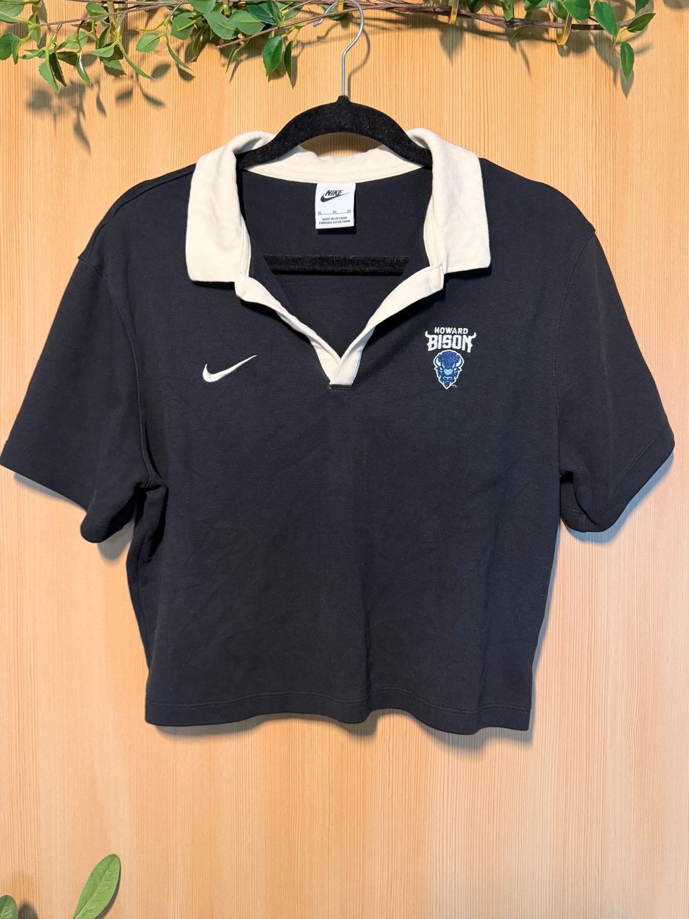 Nike Howard Bison Cropped Polo with Cream Collar